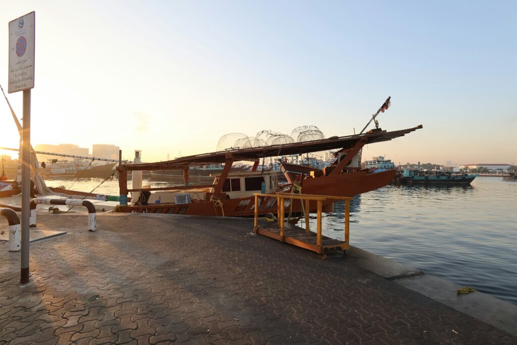 Traditional dhow in a UAE harbour